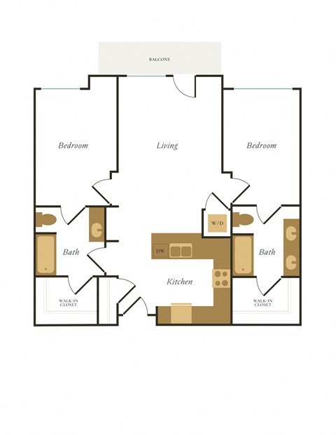 a floor plan of a bedroom apartment